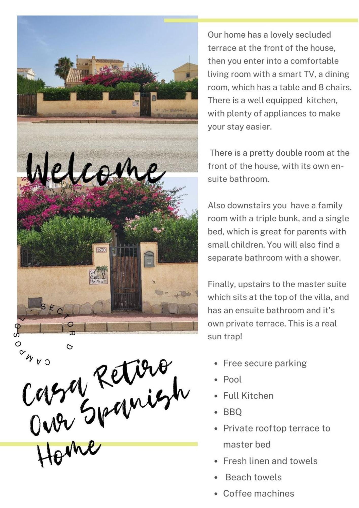 Quiet Relaxing 3 Bed 3 Bath Villa For 8 Camposol Sect D Mazarrón Eksteriør billede